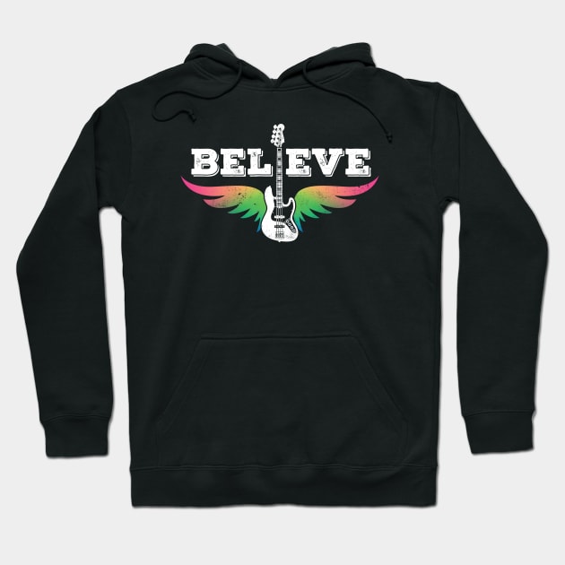 Believe Colorful Guitar J-Style Bass Guitar Hoodie by nightsworthy